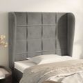 vidaXL Čelo postele so záhybmi bledosivé 103x23x118/128 cm zamat