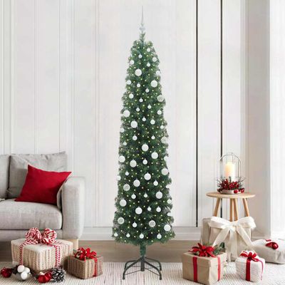 vidaXL Umelý vianočný stromček Zelená 210 cm PVC, oceľ a plast