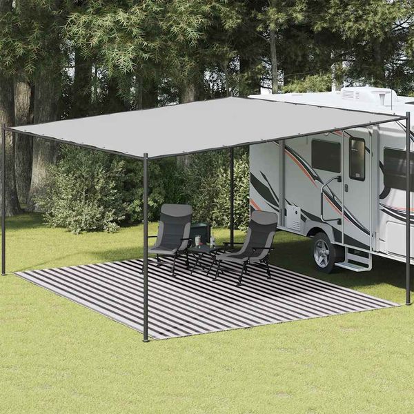 vidaXL Stanový koberec antracitovo-biely 400x500 cm HDPE