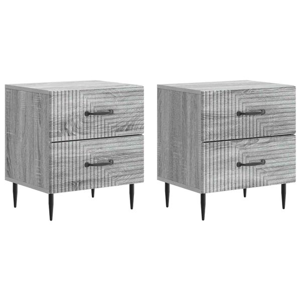 vidaXL Nočný stolík so zásuvkou 2 pcs Sivá sonoma 43 x 34,5 x 47,5 cm