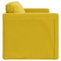 vidaXL Podlahová rozkladacia pohovka 2v1 tmavožltá 122x204x55cm zamat