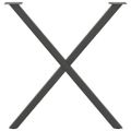 vidaXL Nohy k jedálenskému stolu v tvare X, 2 ks, antracitové, 70 x (72-73) cm, oceľ