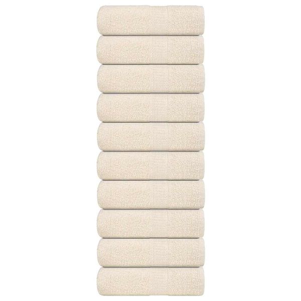 vidaXL Utierky na umývanie FROGN 10 ks krémové 30x30 cm 360 g/m²