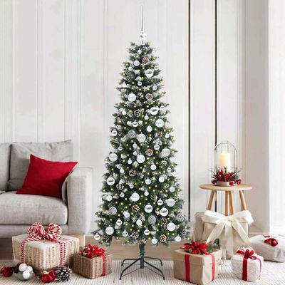 vidaXL Umelý vianočný stromček Zelená 180 cm PVC, plast a oceľ