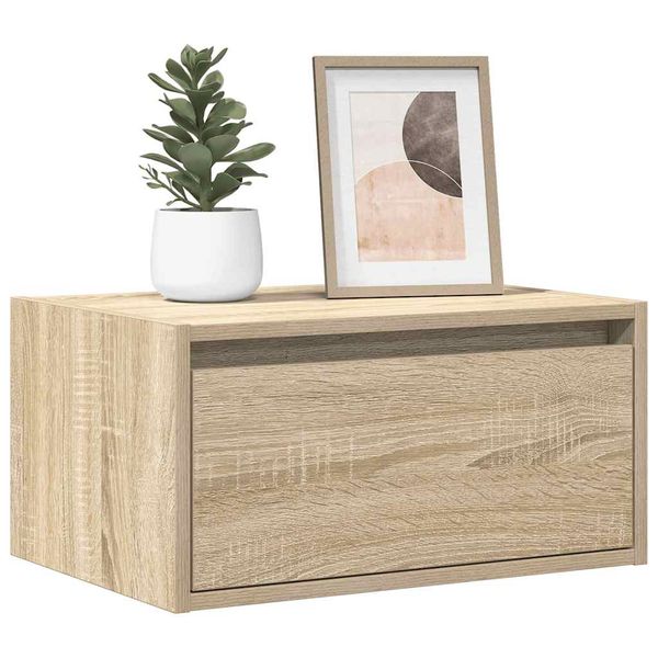 vidaXL Nástenné nočné skrinky s LED osvetlením 2 ks dub sonoma