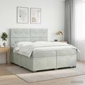 vidaXL Posteľ boxspring s matracom Svetlosivá 200 x 200 cm Zamat