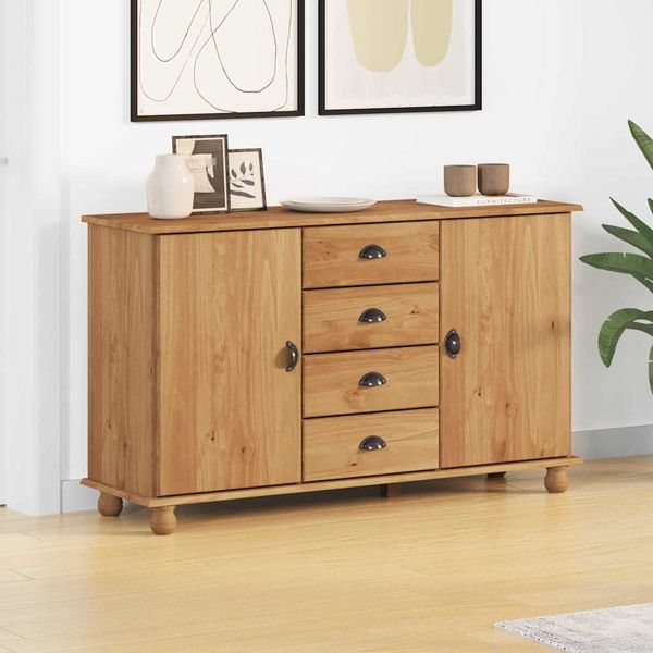 vidaXL Servírovacia skriňa ASKIM 133,5 x 40 x 79 cm Borovicový masív