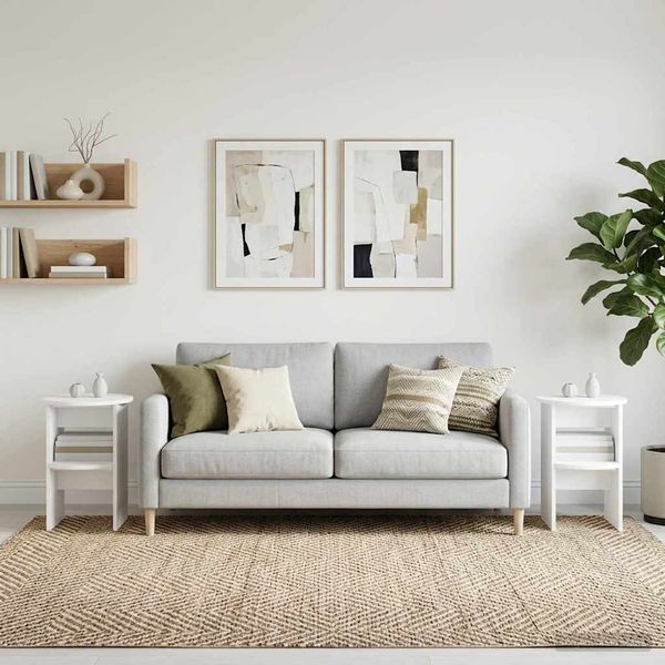 vidaXL Bočná skrinka 2 pcs Biely Ø40 x 50 cm Konštruované drevo