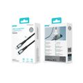 BWOO Pletový kábel USB-C - Lightning 3m 30W čierny