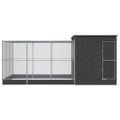 vidaXL Voliéra s nadstavcom strieborná 497x303x216 cm oceľ