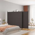 vidaXL 4-panelový paraván hnedý 698x180 cm látkový