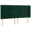 vidaXL Čelo postele s LED tmavozelené 183x16x118/128 cm zamat