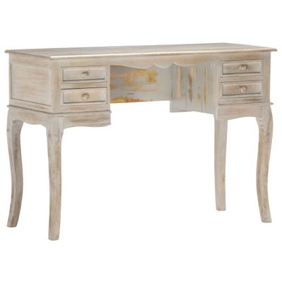 vidaXL Písací stôl, sivý 115x45x75 cm, mangový masív
