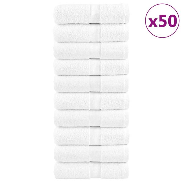 vidaXL Prémiové uteráky pre hostí SOLUND 50 ks biele 30x50cm 600 g/m2