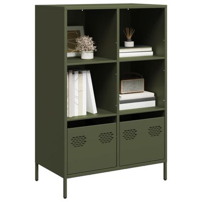 vidaXL Vysoká skrinka olivovozelená 68x39x103,5 cm oceľ