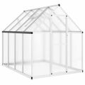 vidaXL Skleník so základovým rámom strieborný 224x169x195 cm hliník
