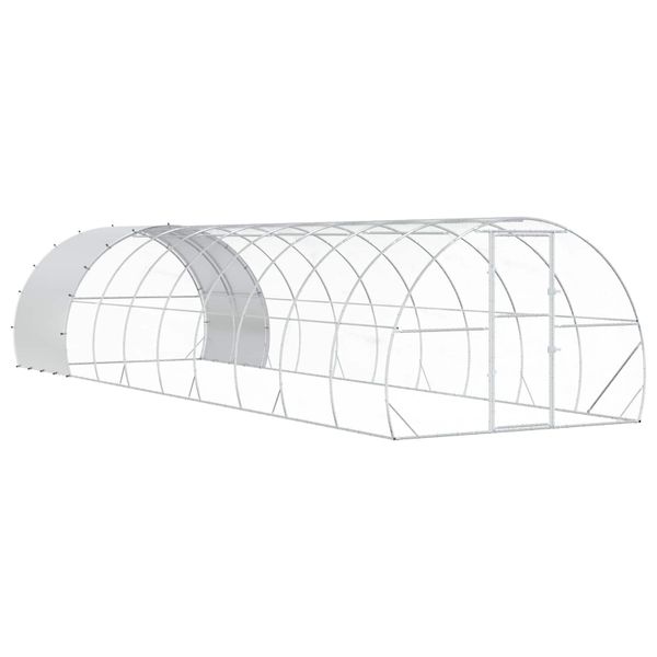 vidaXL Kurník pre kurčatá Strieborná 1000 x 300 x 200 cm