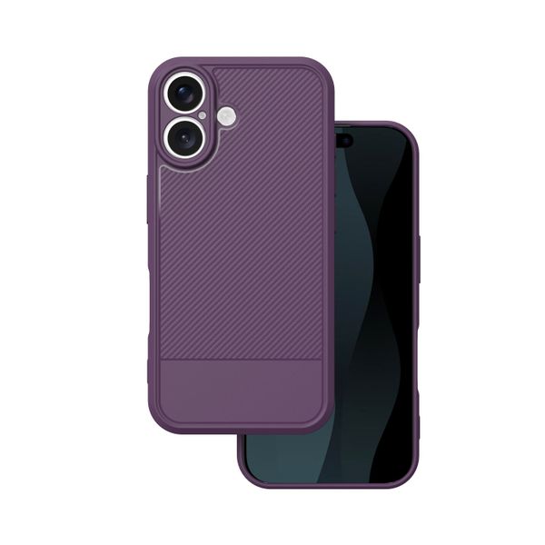 Jednoduché uhlíkové puzdro pre iPhone 16 6,1" fialová