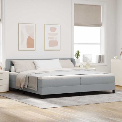 vidaXL Posteľ s pružinovým rámom Svetlosivá 200 x 200 cm látka
