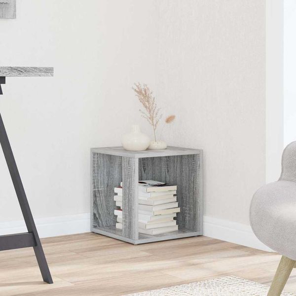 vidaXL Príručný stolík sivý dub sonoma 33x33x34,5 cm spracované drevo