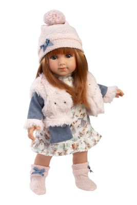Llorens 53555 NICOLE - realistická bábika s látkovým telom - 35 cm