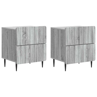 vidaXL Nočný stolík so zásuvkou 2 pcs Sivá sonoma 43 x 34,5 x 49,5 cm