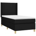 vidaXL Posteľ boxsping s matracom a LED čierna 80x200 cm látka
