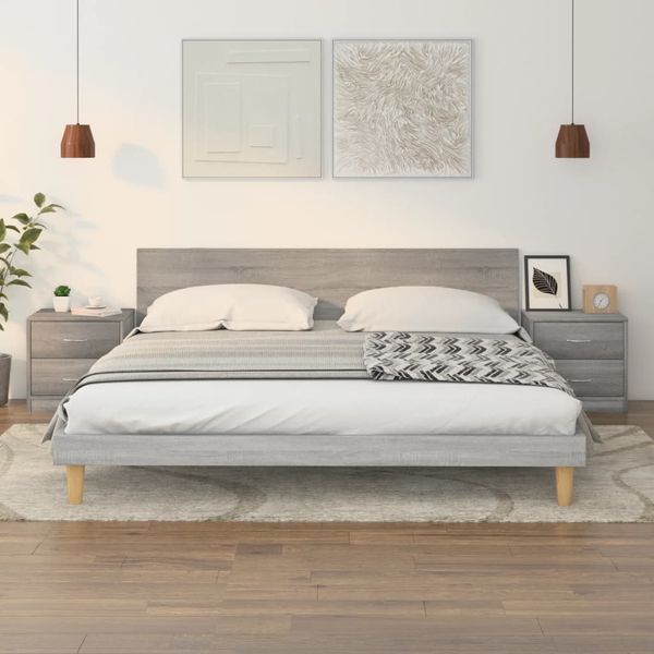 vidaXL Nočné stolíky 2 ks sivé sonoma 40x30x40 cm kompozitné drevo