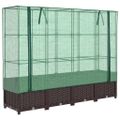 vidaXL Záhon s krytom na skleník ratanový vzhľad 160x40x138 cm