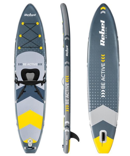 Paddleboard SUP REBEL ACTIVE RBA-4501 so sedátkom, sivý 11'6" 350x81x15cm Paddleboard SUP REBEL ACTIVE RBA-4501 se sedátkem, šedý 11'6" 350x81x15cm