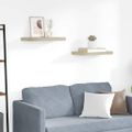 vidaXL Plávajúce nástenné police 2 ks, dubové 50x23,5x3,8 cm, MDF