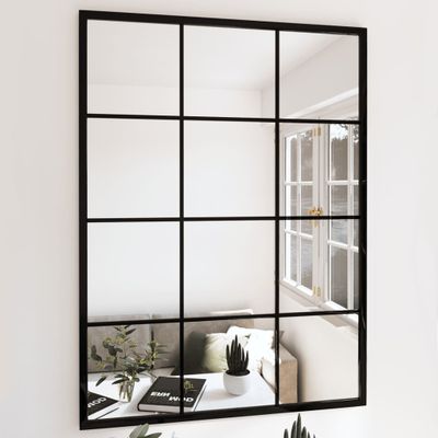 vidaXL Nástenné zrkadlá 2 ks čierne 80x60 cm kov