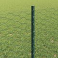 vidaXL Hexagonálny plot s stĺpom 25 x 0,8 m PVC potiahnutá oceľ Zelená