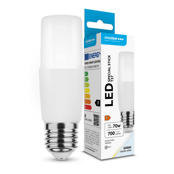 Modee LED Stick žiarovka T37 7,9W E27 700lm studená biela (ML-T376000K7,9WE27N)