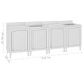 vidaXL Gastro kuchynský drez so skrinkou 240x60x96 cm nehrdzavejúca oceľ