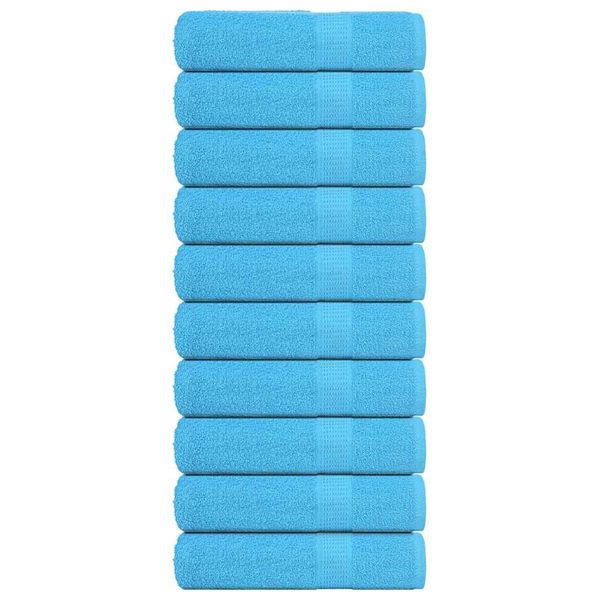 vidaXL Utierky na ruky FROGN 10 ks tyrkysové 50x100 cm 360 g/m²