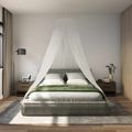 vidaXL Sieť proti komárom na posteľ 3 ks 156 mesh Biela ⌀56 x 220 cm