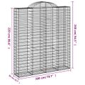vidaXL Oblúkový gabionový kôš 200x50x220/240 cm pozinkované železo