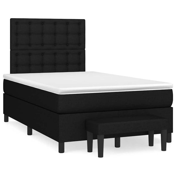 vidaXL Boxspring posteľ s matracom čierna 120x190 cm látka
