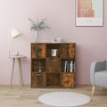 vidaXL Knižnica dymový dub 90x30x90 cm spracované drevo