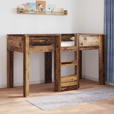vidaXL Poschodová posteľ pre deti Staré drevo 75 x 190 cm