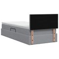 vidaXL Postel s úložným prostorem a matrací Svetlosivá 90 x 200 cm