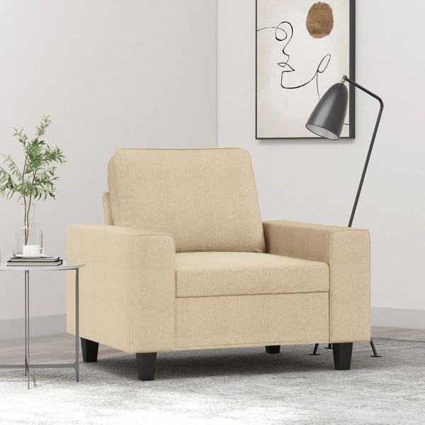 vidaXL Jednomiestna pohovka, krémová 60 cm, látka