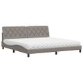 vidaXL Posteľ s matracom sivohnedá 200x200 cm látka