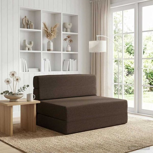 vidaXL Skladacia pohovka na spaní Sivohnedá 70 x 72 x 60 cm Látka