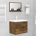 vidaXL Kúpeľňové zrkadlo dymový dub 60x10,5x37 cm spracované drevo