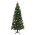 vidaXL Umelý vianočný stromček s 300 LED-i Zelená 210 cm PE a PVC