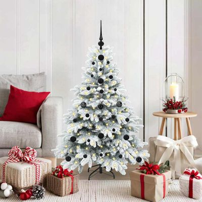 vidaXL Umelý vianočný stromček s 150 LED-i Biela 120 cm PE a PVC