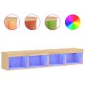 vidaXL TV skrinky s LED svetlami 2 ks dub sonoma 80x30x30 cm