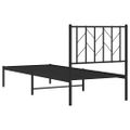 vidaXL Kovový rám postele s čelom čierny 75x190 cm